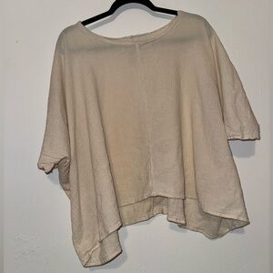 LOOM 100 % Cotton Blouse Women's One Size Fits Cream Top